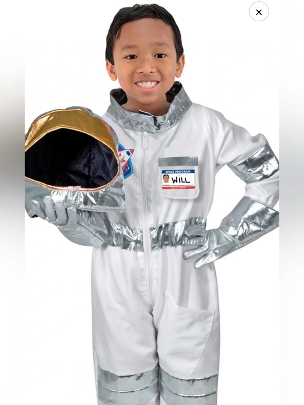 Melissa & Doug unisex role play astronaut costume set (5pc), ages 3-6
